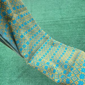 100% Cotton Yellow and Blue Scarf-Pashmina